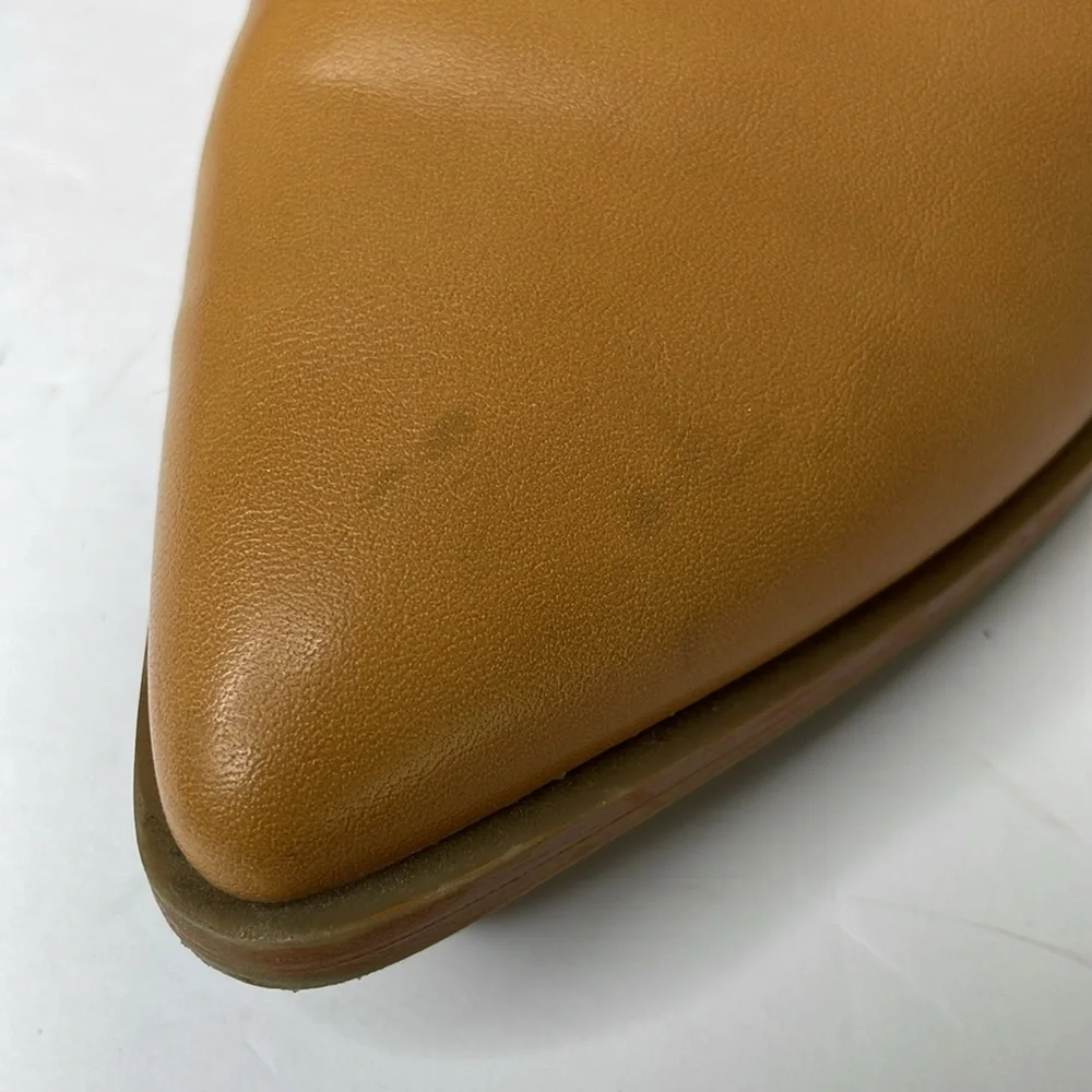 UNIVERSAL THREADS Ankle Boot Camel Vegan Leather Block Heel Western Vibe 9